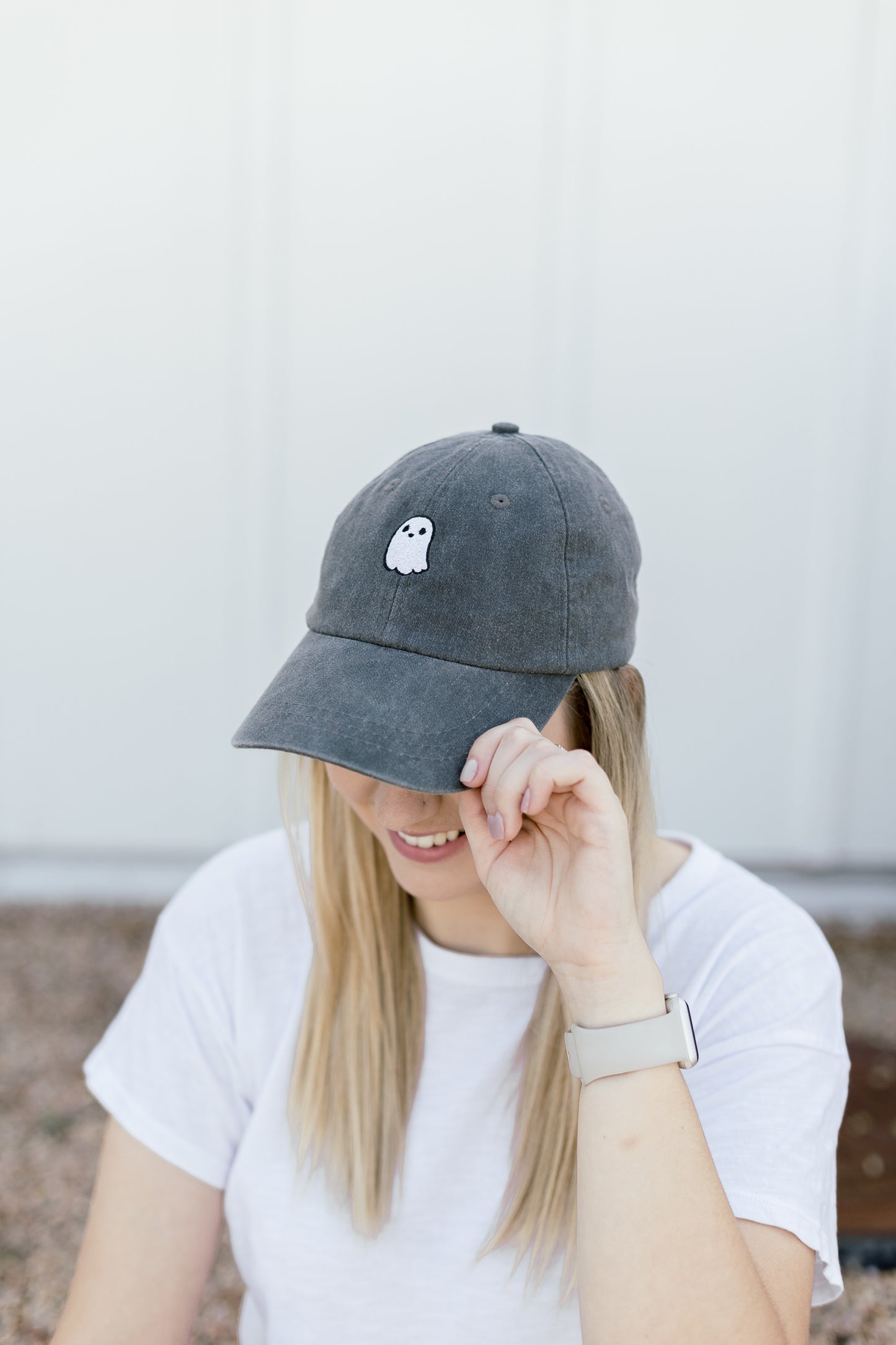 Ghost Embroidered Pigment-Dyed Baseball Cap - Adult Unisex