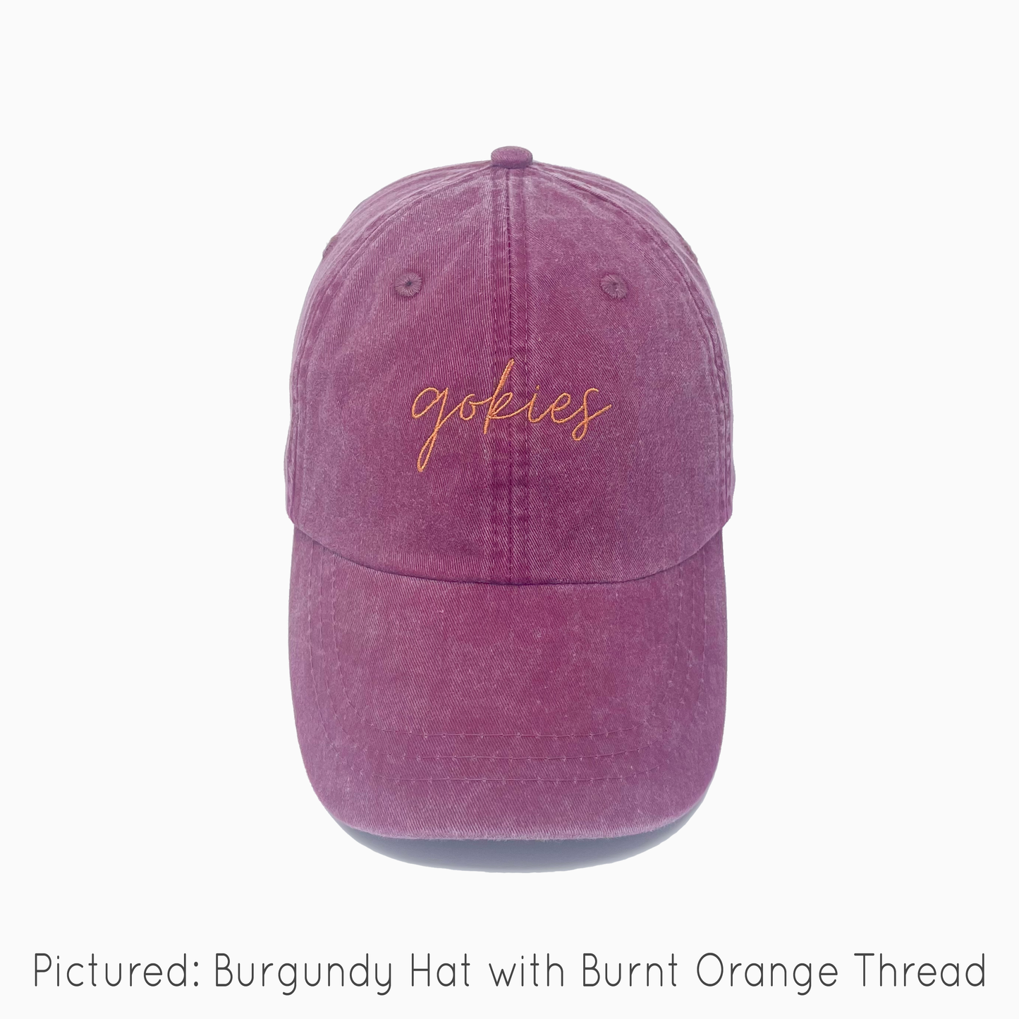 Gokies Embroidered Pigment-Dyed Baseball Cap (MoonTime Font) - Adult Unisex