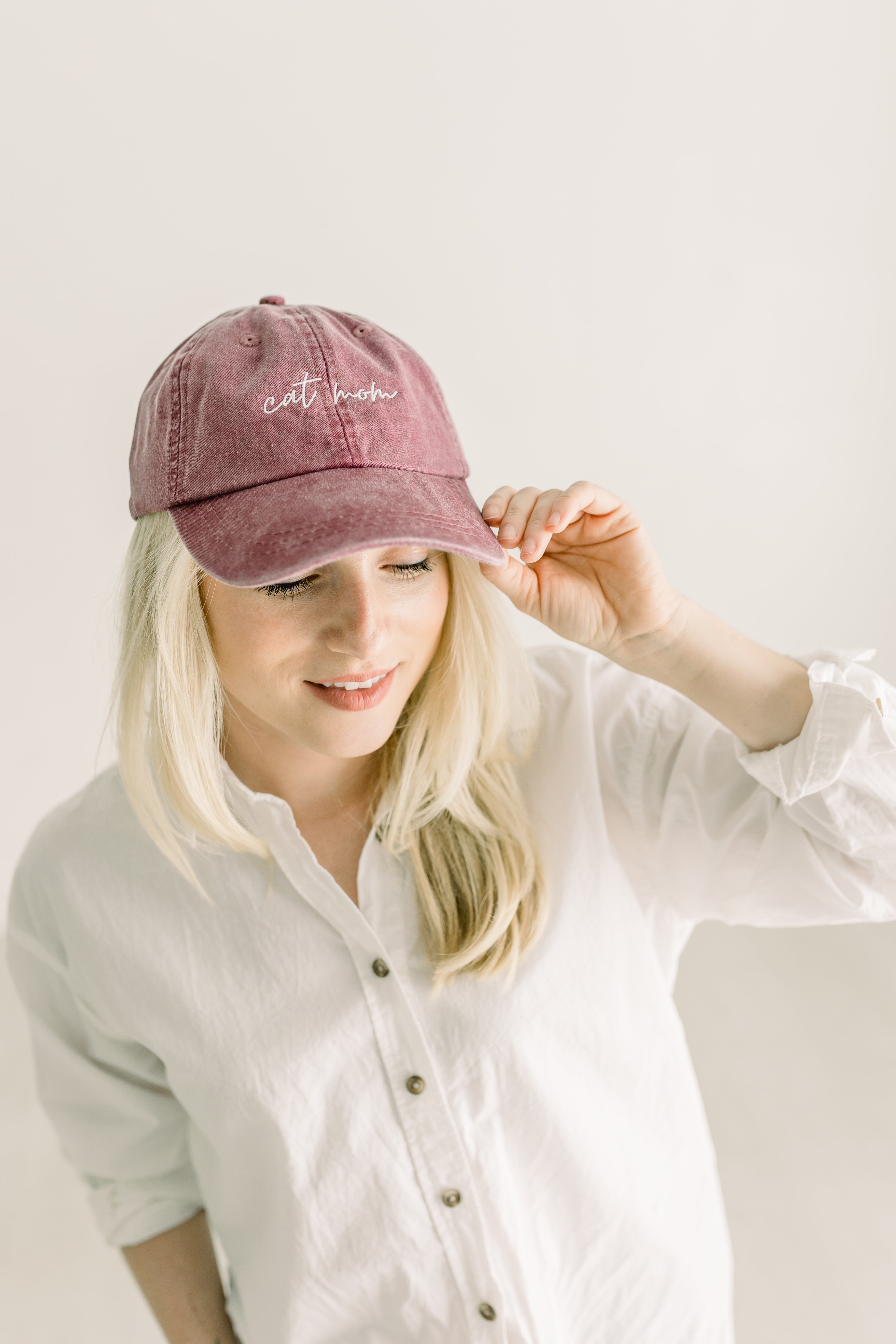 Cat Mom Pigment-Dyed Baseball Cap