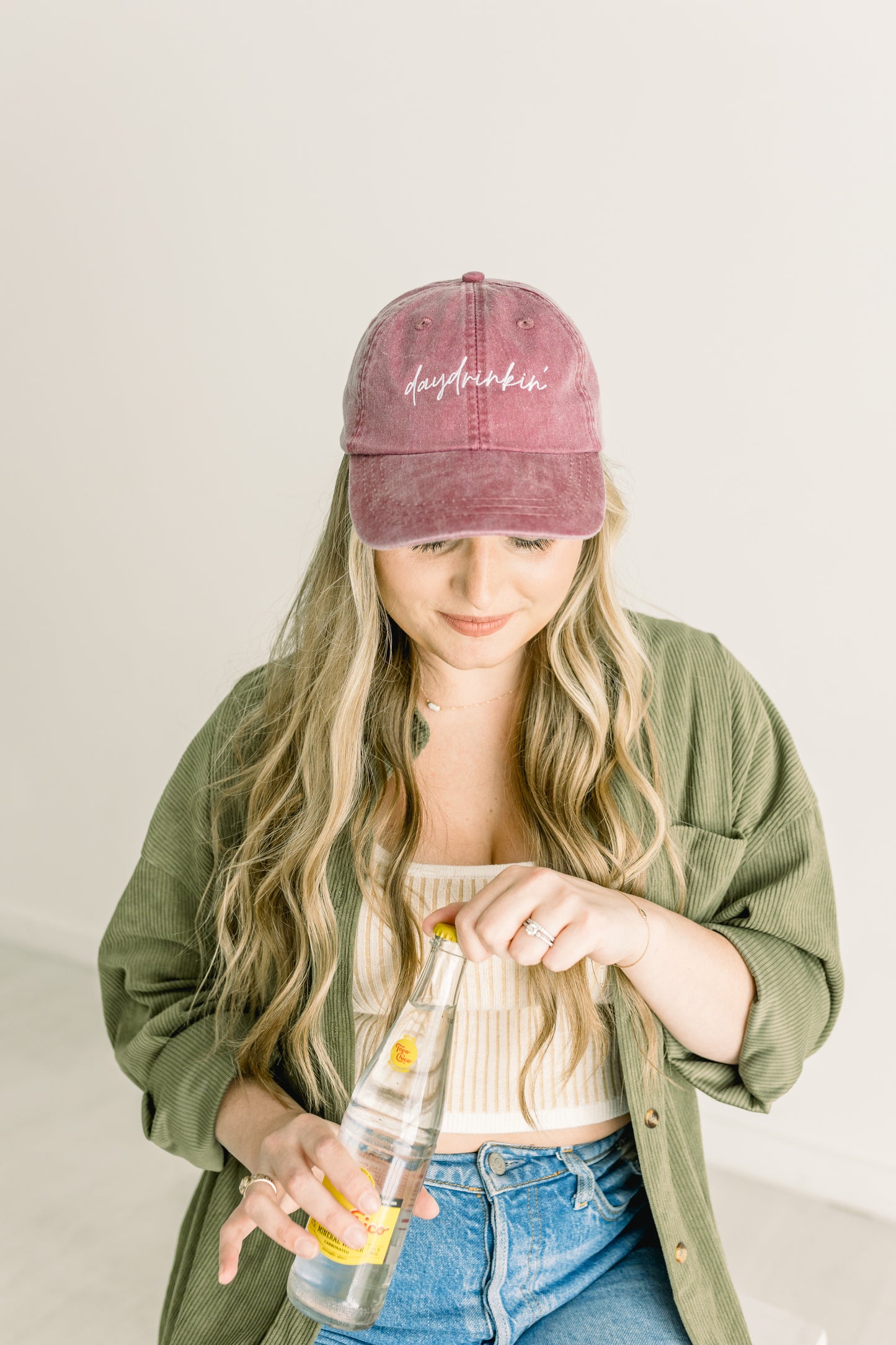 Daydrinkin' Embroidered Pigment-Dyed Baseball Cap (MoonTime Font) - Adult Unisex