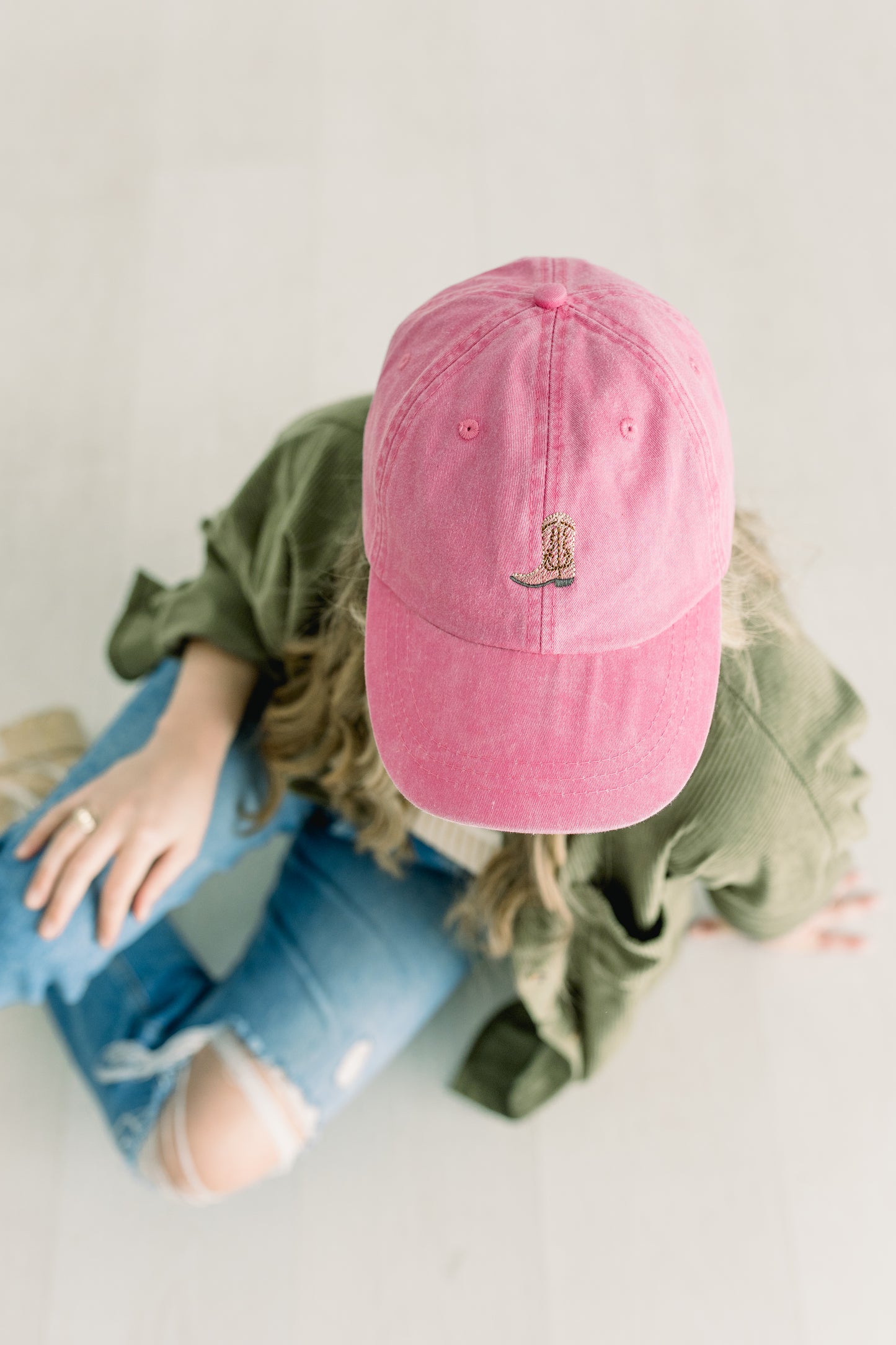 Cowboy Boot Embroidered Pigment-Dyed Baseball Cap - Adult Unisex