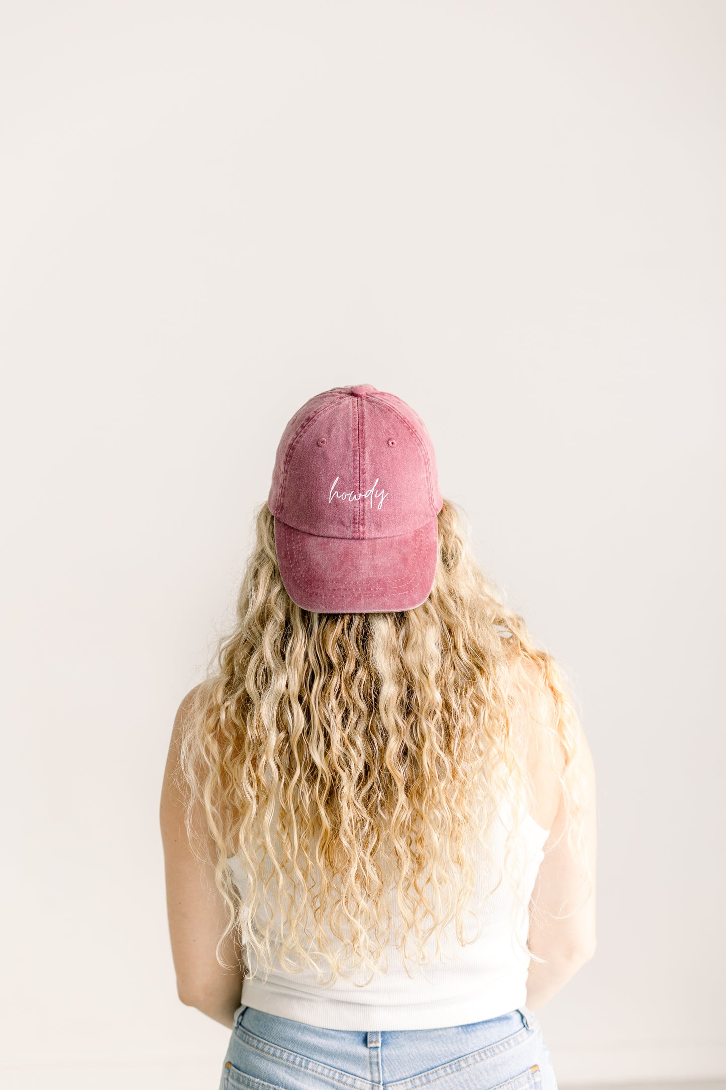 Howdy Embroidered Pigment-Dyed Baseball Cap (MoonTime Font) - Adult Unisex