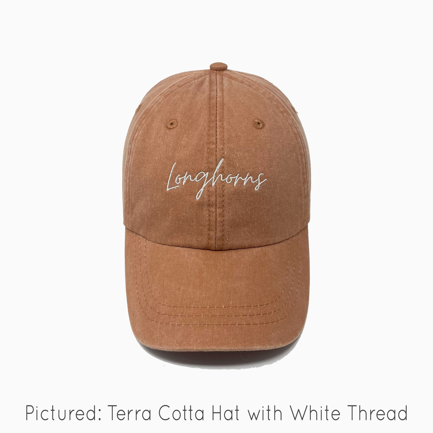 Longhorns Embroidered Pigment-Dyed Baseball Cap (MoonTime Font) - Adult Unisex
