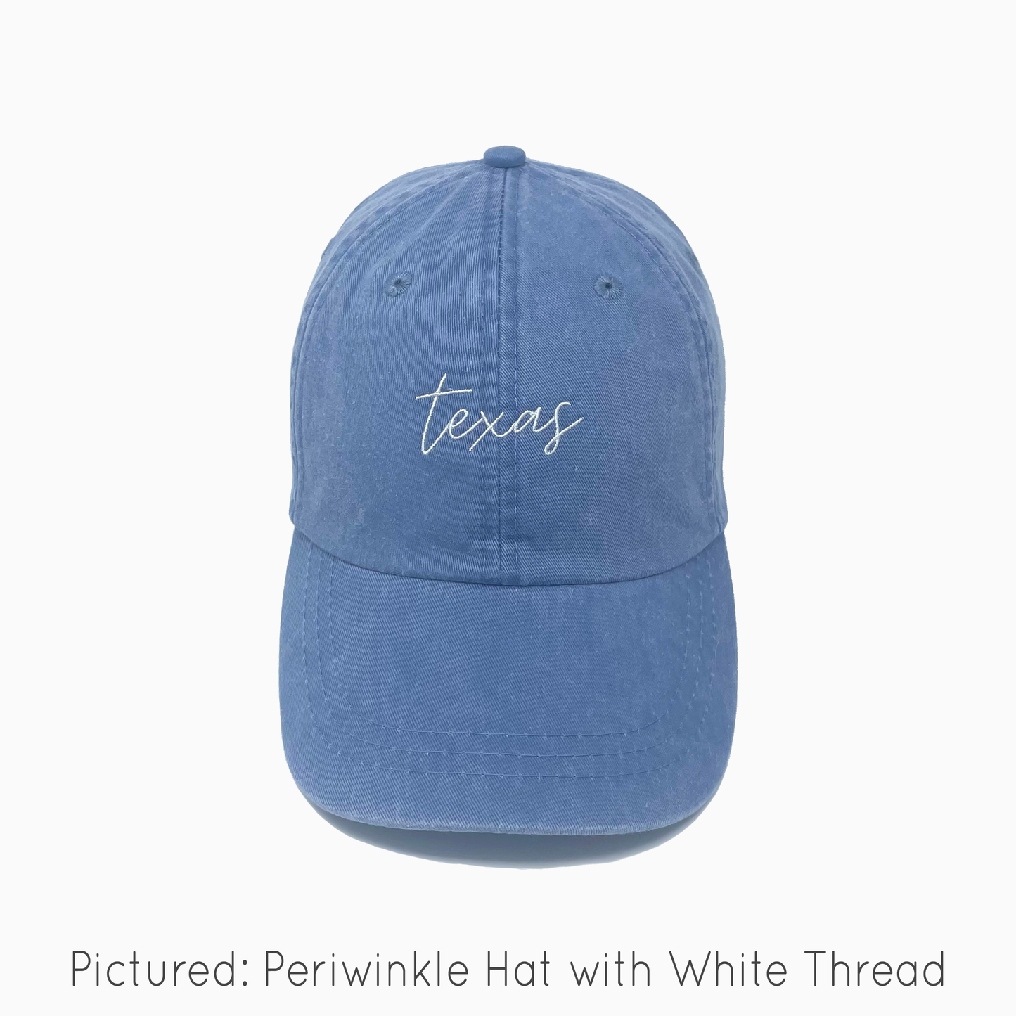 Texas Embroidered Pigment-Dyed Baseball Cap (MoonTime Font) - Adult Unisex