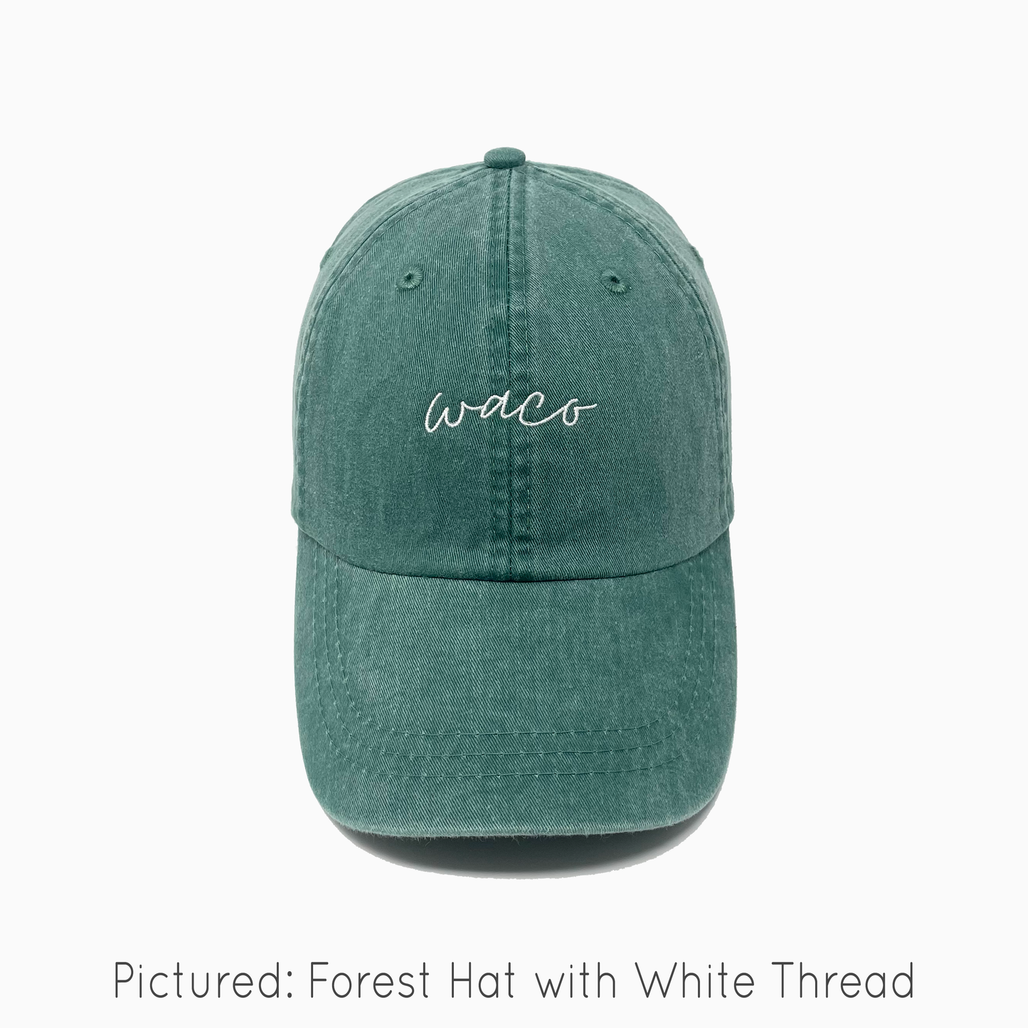 Waco (TX) Embroidered Pigment-Dyed Baseball Cap (MoonTime Font) - Adult Unisex