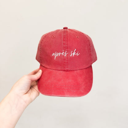 Après Ski Embroidered Pigment-Dyed Baseball Cap (MoonTime Font) - Adult Unisex