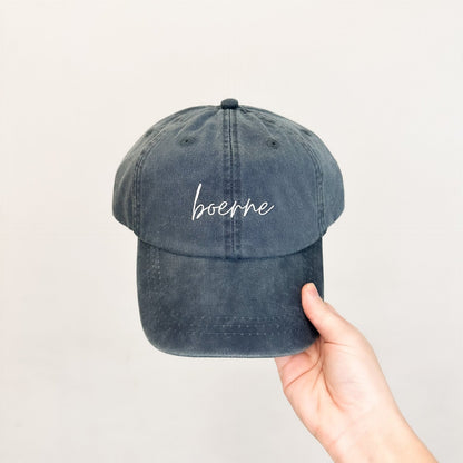 Boerne Embroidered Pigment-Dyed Baseball Cap (MoonTime Font) - Adult Unisex