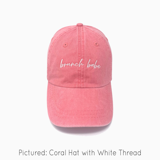 Brunch Babe Embroidered Pigment-Dyed Baseball Cap (MoonTime Font) - Adult Unisex