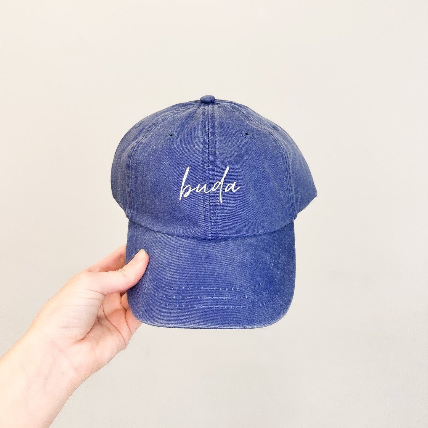 Buda Embroidered Pigment-Dyed Baseball Cap (MoonTime Font) - Adult Unisex