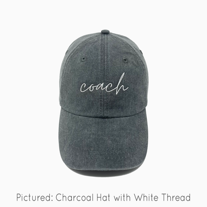 Coach Embroidered Pigment-Dyed Baseball Cap (MoonTime Font) - Adult Unisex