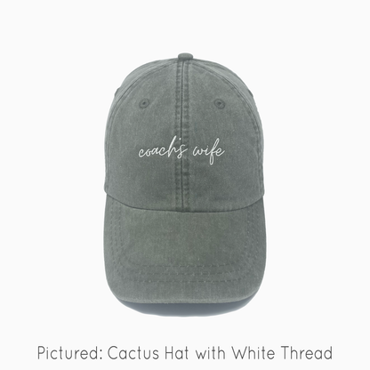 Coach's Wife Embroidered Pigment-Dyed Baseball Cap (MoonTime Font) - Adult Unisex