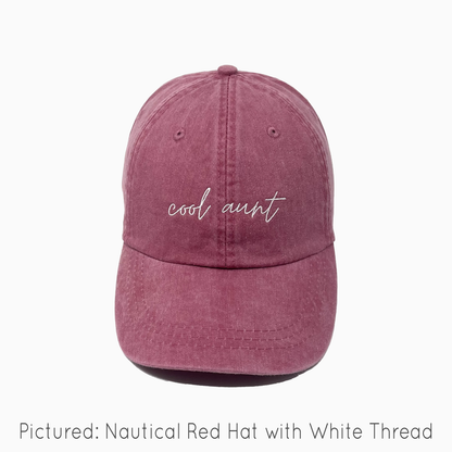 Cool Aunt Embroidered Pigment-Dyed Baseball Cap (MoonTime Font) - Adult Unisex