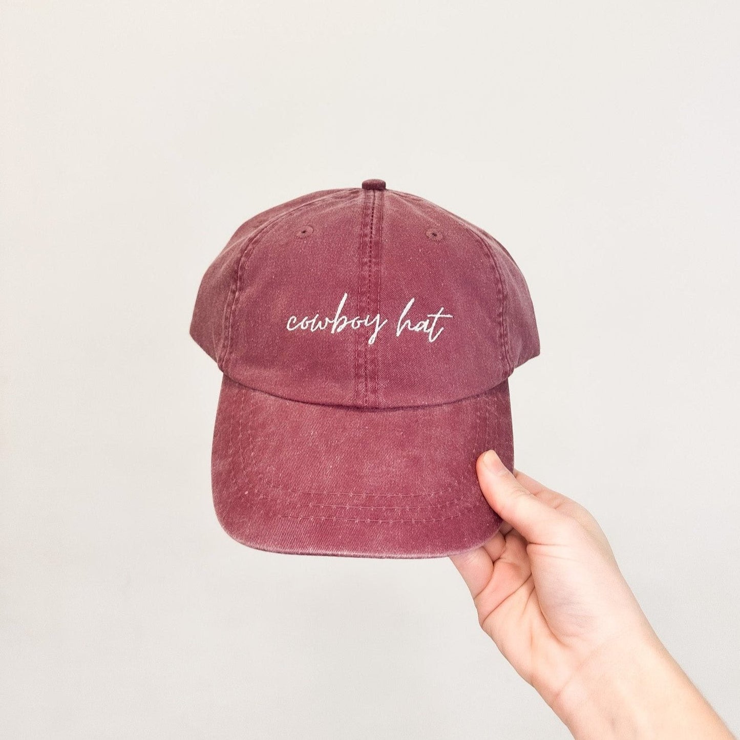 Cowboy Hat Embroidered Pigment-Dyed Baseball Cap (MoonTime Font) - Adult Unisex