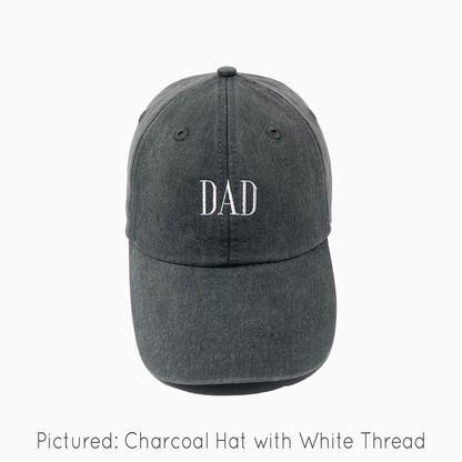 Dad Embroidered Pigment-Dyed Baseball Cap (Nevin Font) - Adult Unisex