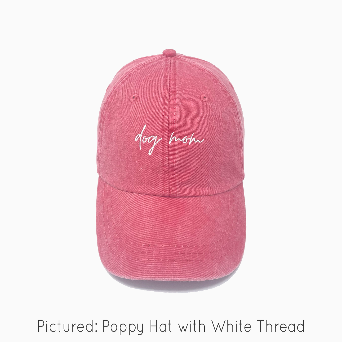 Dog Mom Embroidered Pigment-Dyed Baseball Cap (MoonTime Font) - Adult Unisex