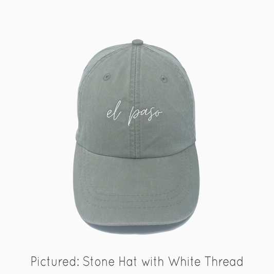 El Paso Embroidered Pigment-Dyed Baseball Cap (MoonTime Font) - Adult Unisex