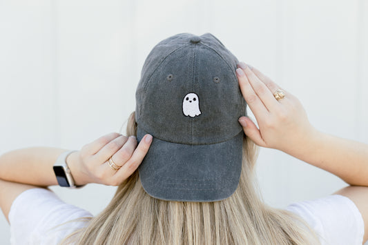 Ghost Embroidered Pigment-Dyed Baseball Cap - Adult Unisex