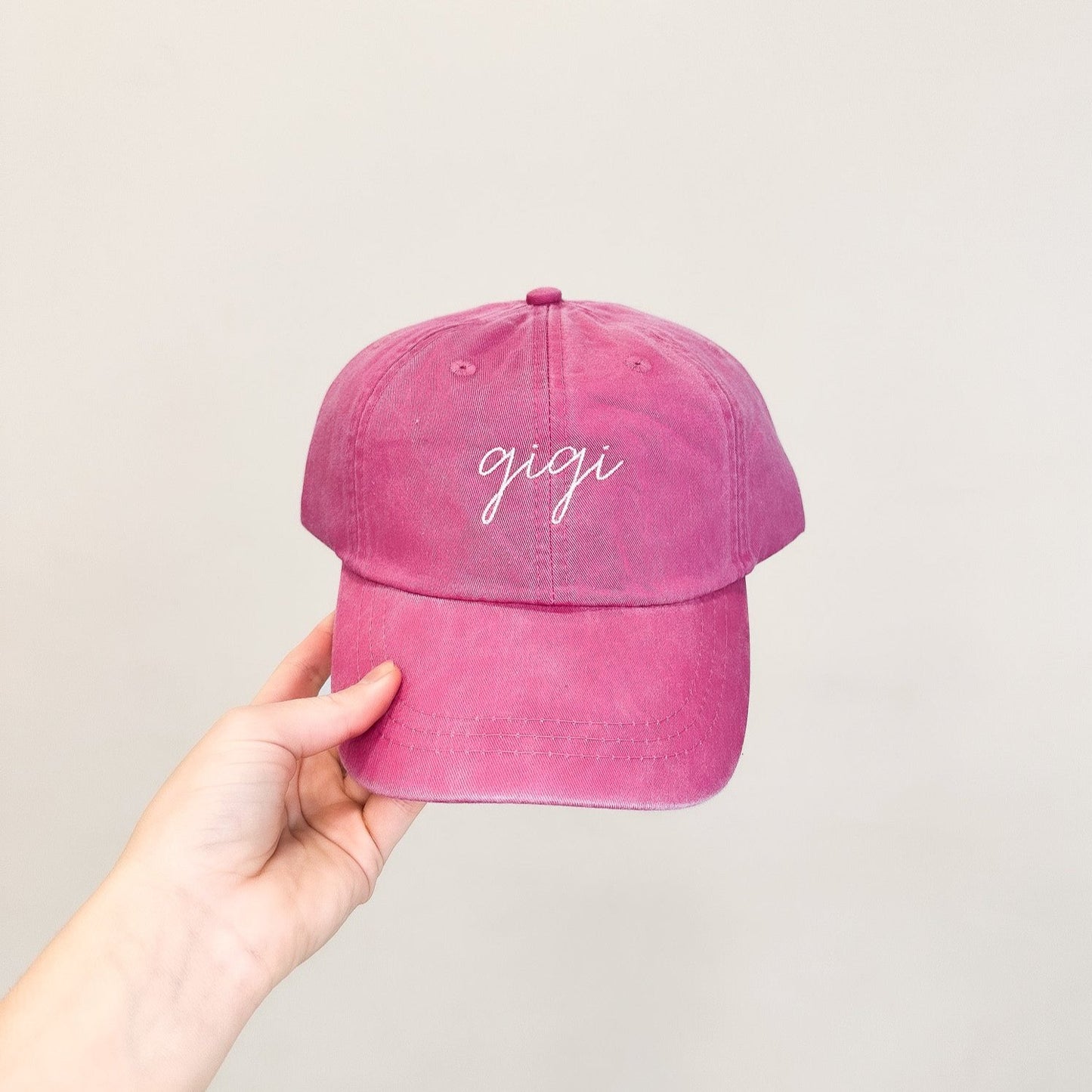 Gigi Embroidered Pigment-Dyed Baseball Cap (MoonTime Font) - Adult Unisex