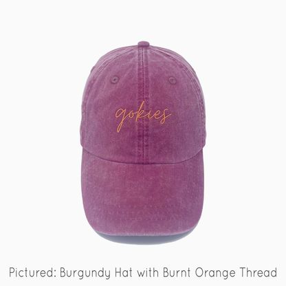 Gokies Embroidered Pigment-Dyed Baseball Cap (MoonTime Font) - Adult Unisex