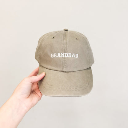 Granddad Embroidered Pigment-Dyed Baseball Cap (Sport Font) - Adult Unisex