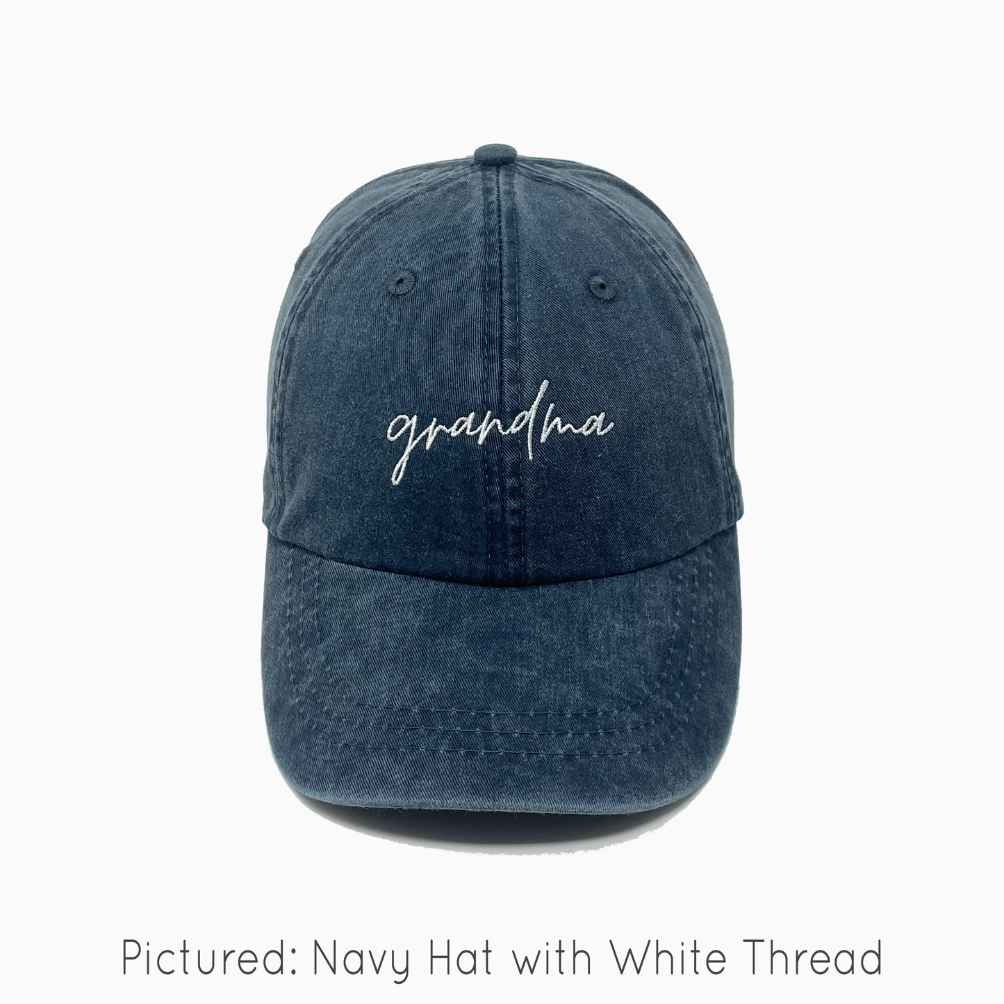Grandma Embroidered Pigment-Dyed Baseball Cap (MoonTime Font) - Adult Unisex