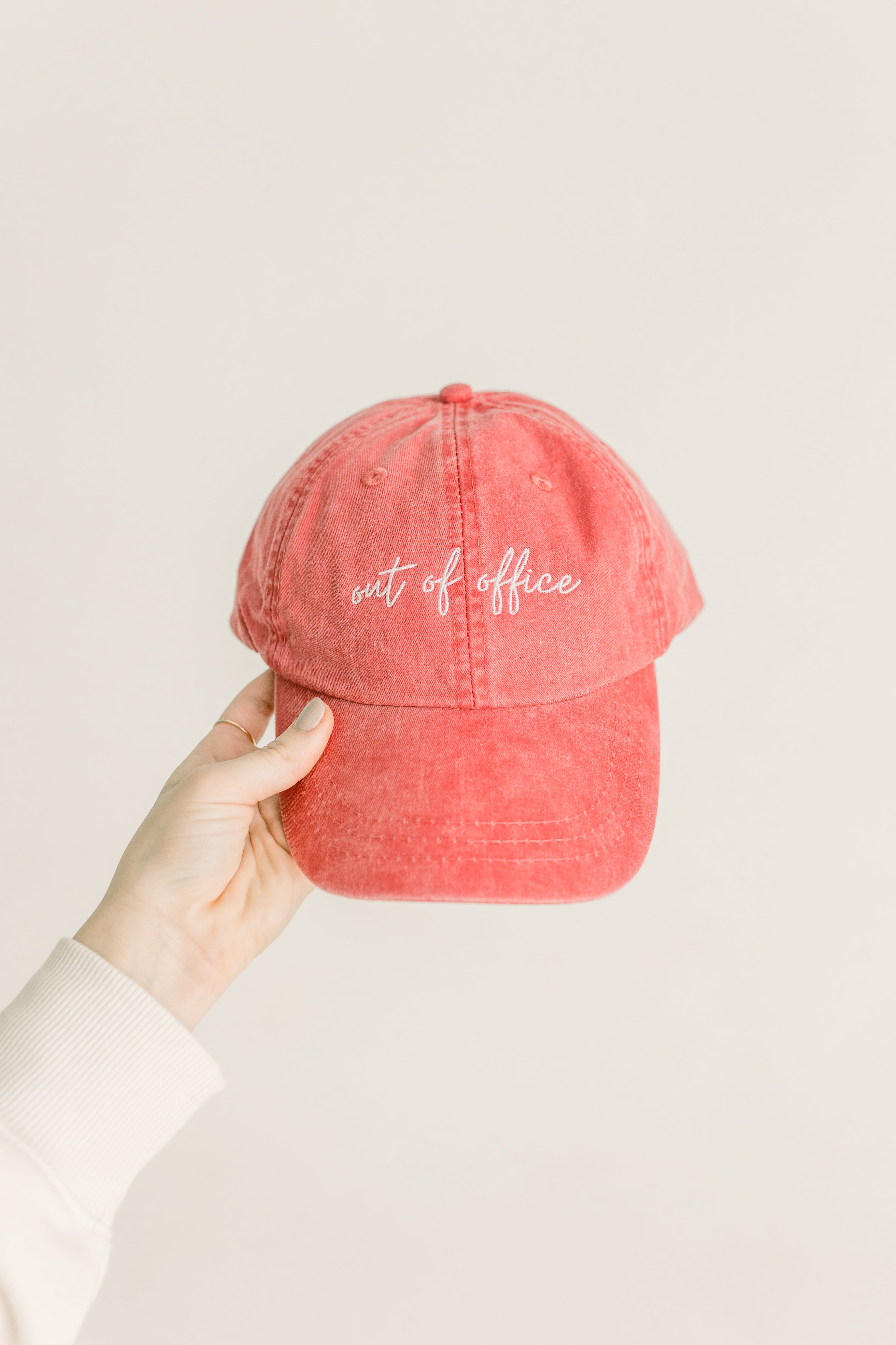 Out of Office Pigment-Dyed Baseball Cap (MoonTime Font)