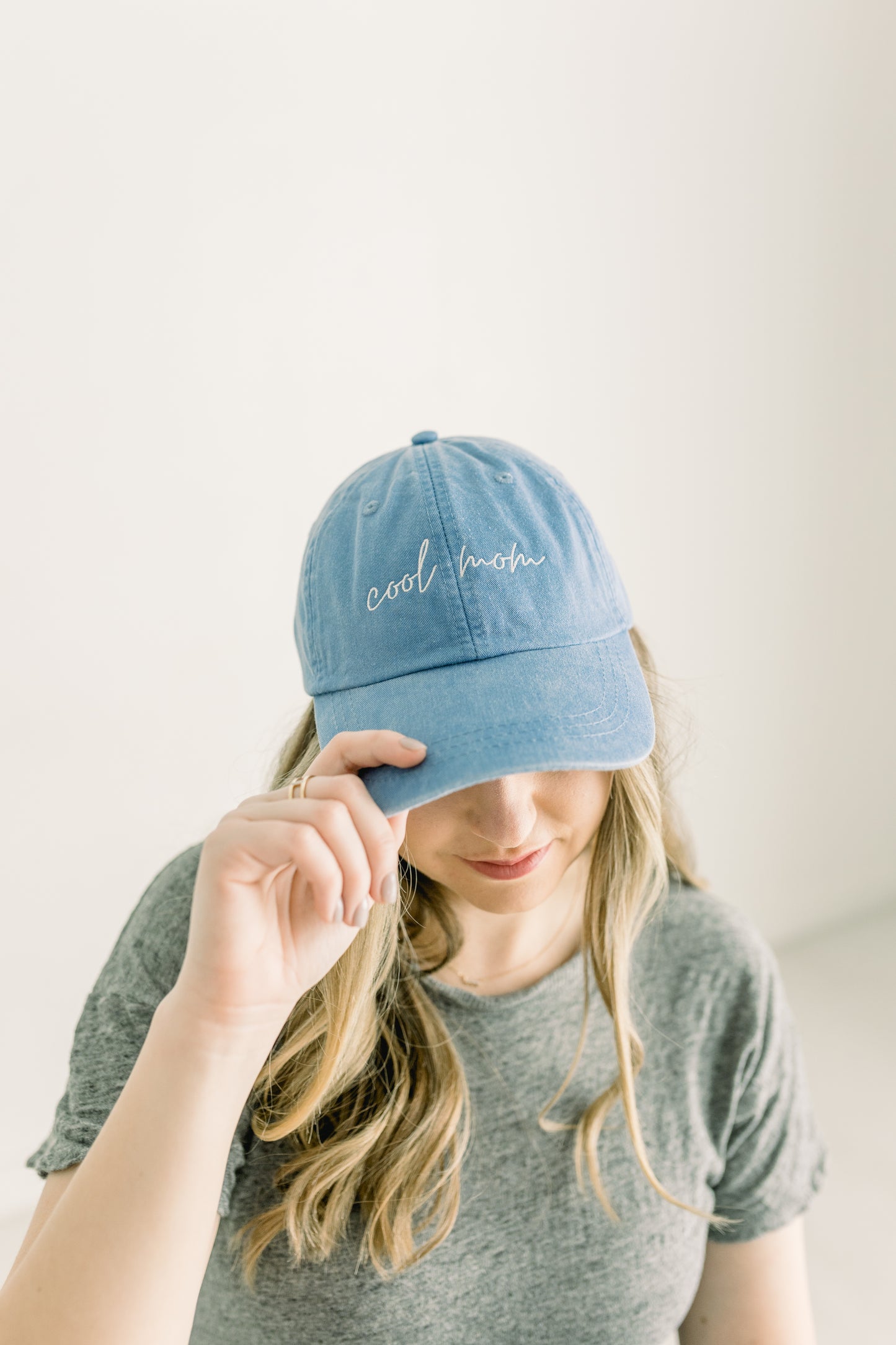 Cool Mom Embroidered Pigment-Dyed Baseball Cap (MoonTime Font) - Adult Unisex