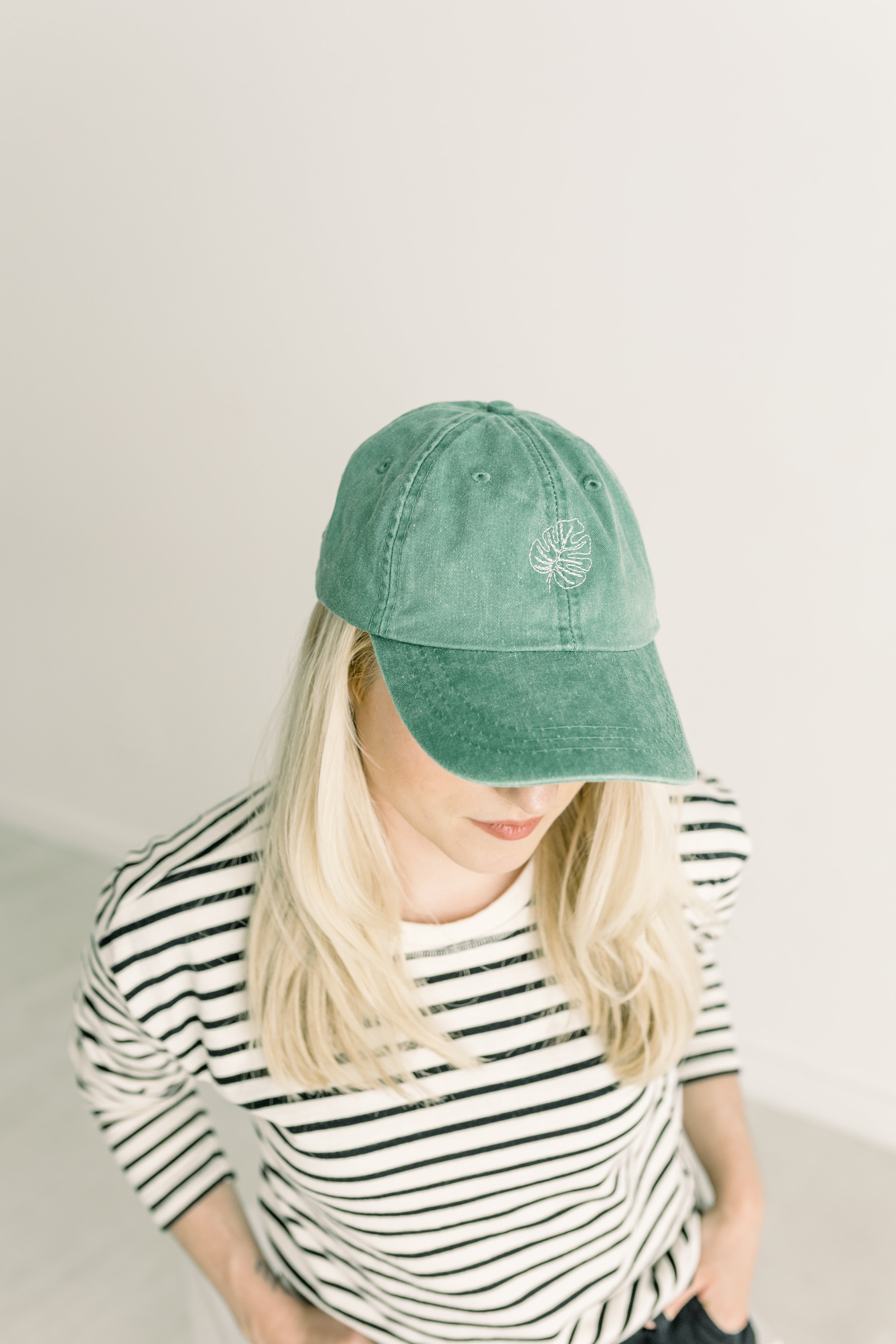 Monstera Leaf Pigment-Dyed Baseball Cap