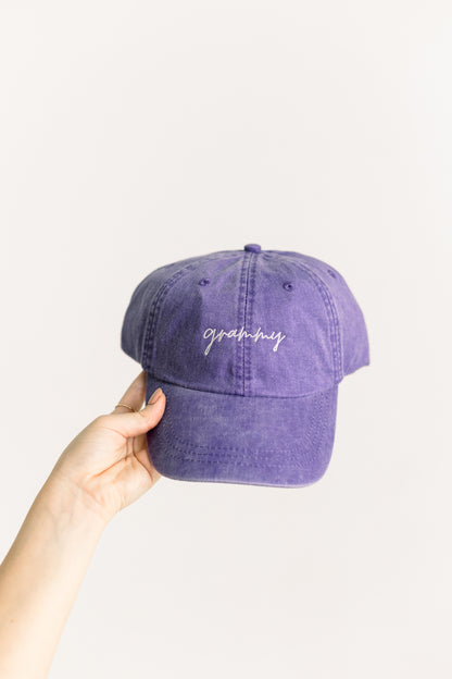 Grammy Embroidered Pigment-Dyed Baseball Cap (MoonTime Font) - Adult Unisex