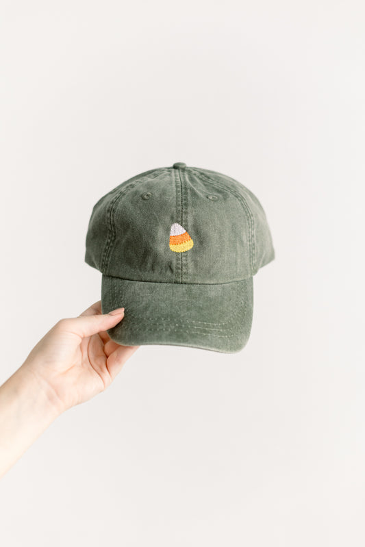 Candy Corn Embroidered Pigment-Dyed Baseball Cap - Adult Unisex