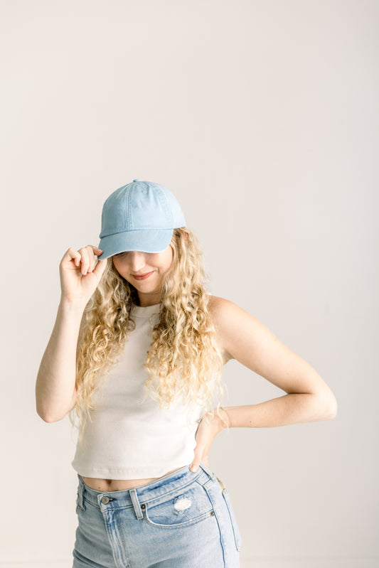 Plain/Blank Pigment-Dyed Baseball Cap (NO EMBROIDERY) - Adult Unisex
