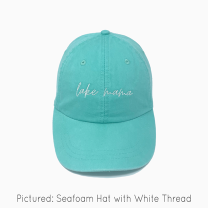 Lake Mama Embroidered Pigment-Dyed Baseball Cap (MoonTime Font) - Adult Unisex