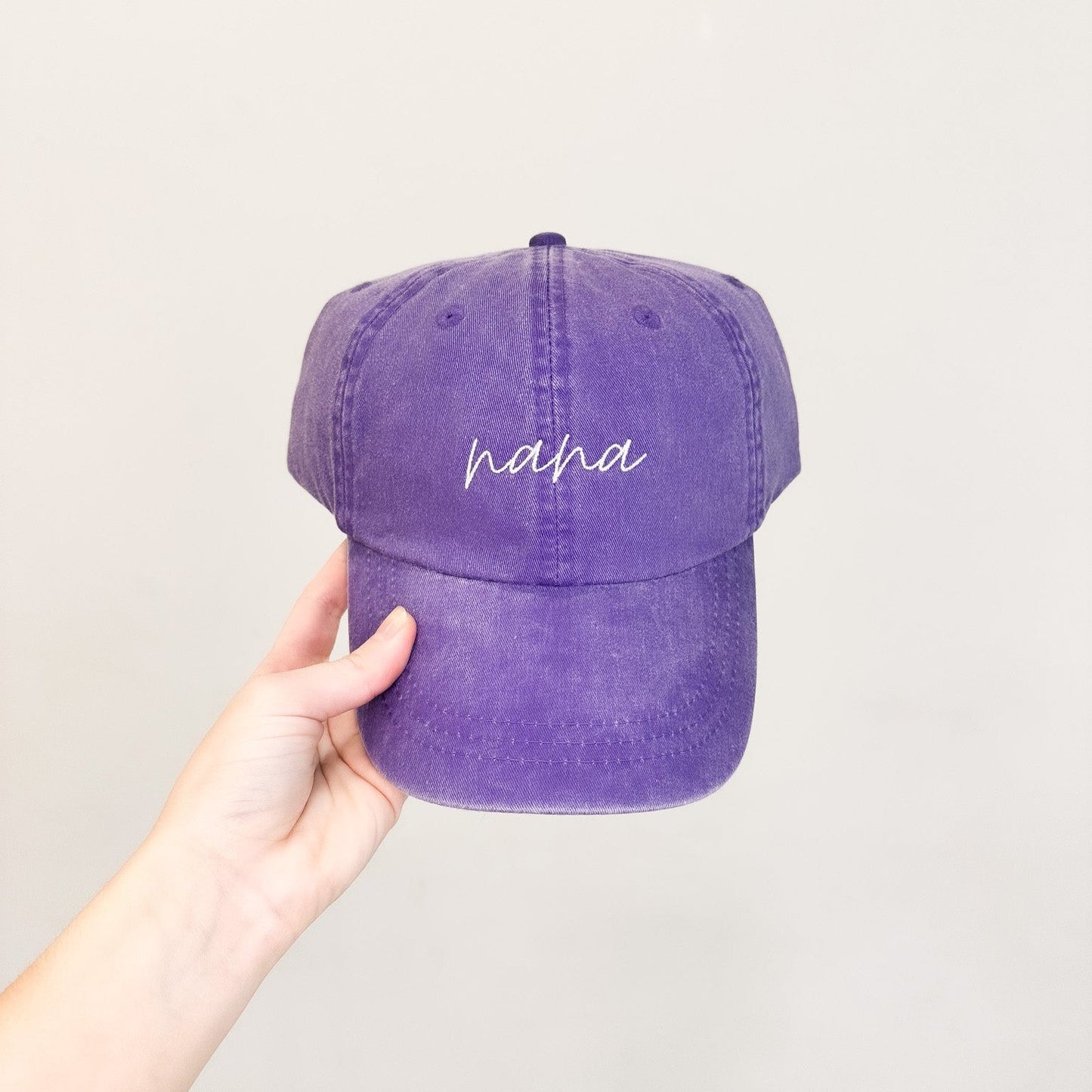 Nana Embroidered Pigment-Dyed Baseball Cap (MoonTime Font) - Adult Unisex