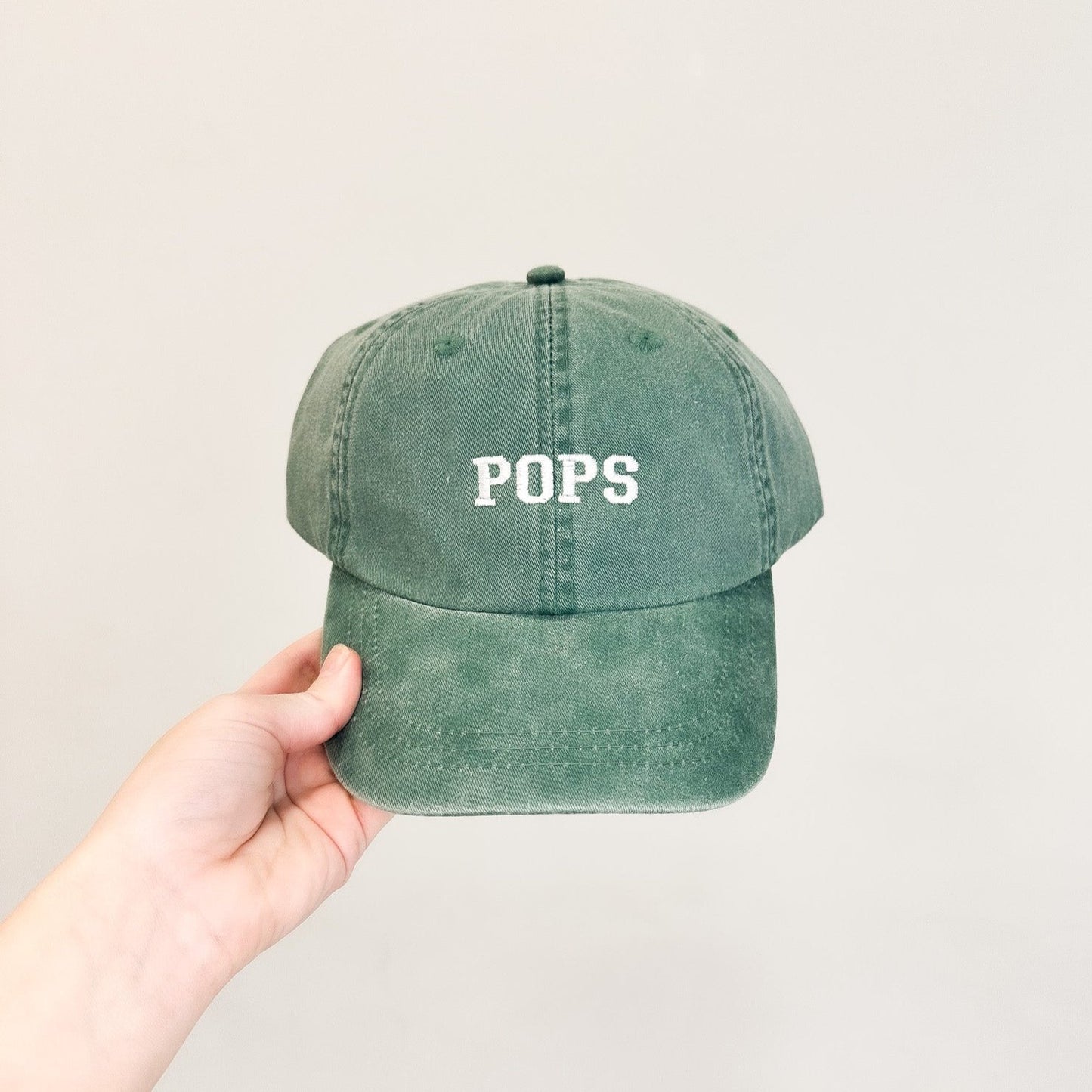 Pops Embroidered Pigment-Dyed Baseball Cap (Sport Font) - Adult Unisex