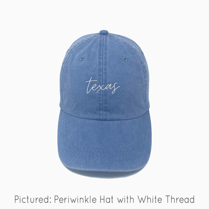 Texas Embroidered Pigment-Dyed Baseball Cap (MoonTime Font) - Adult Unisex