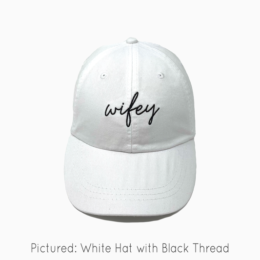 Wifey Embroidered Pigment-Dyed Baseball Cap (MoonTime Font) - Adult Unisex