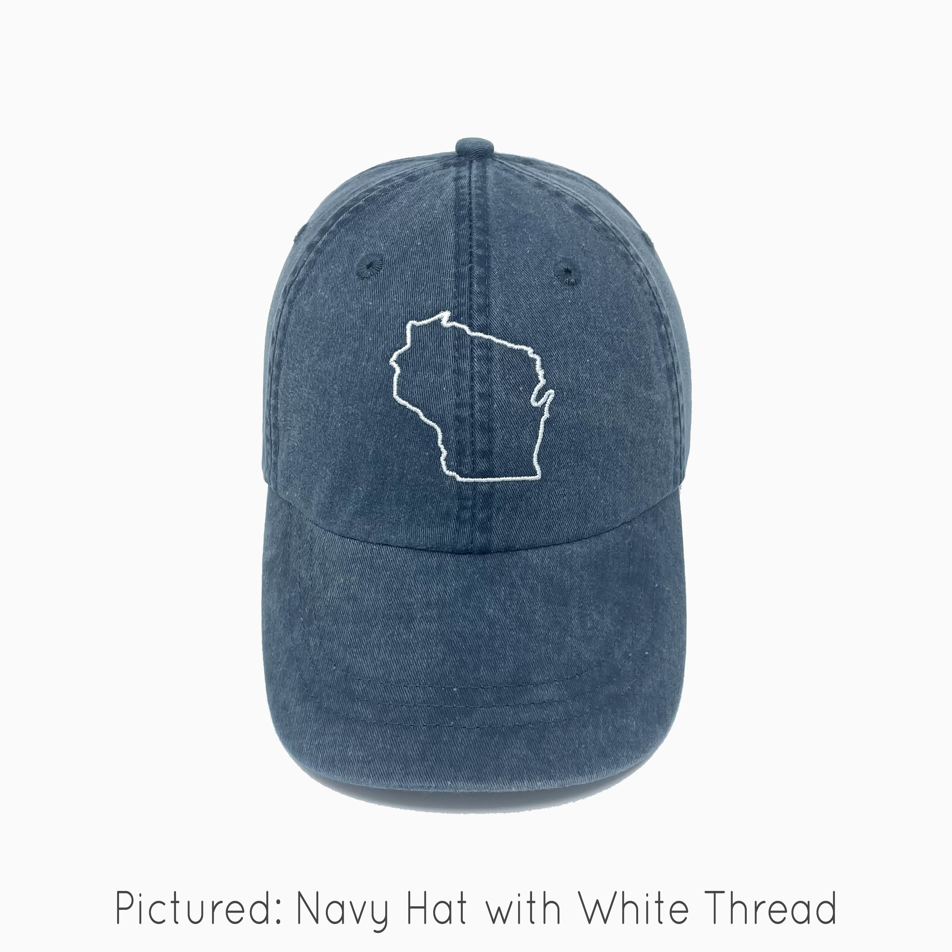 Wisconsin (WI) State Outline Pigment-Dyed Baseball Cap